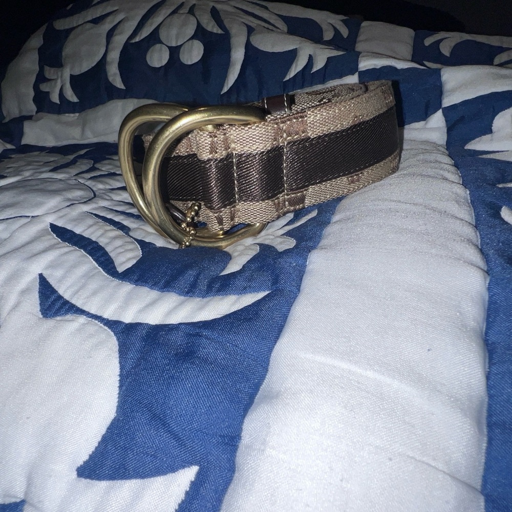 Coach Signature C Jacquard Belt with brass Buckle